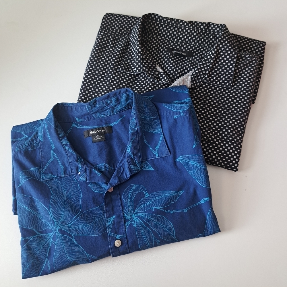 2 pack) claiborne men's short sleeve shirts size xxl <‎ read the details.>